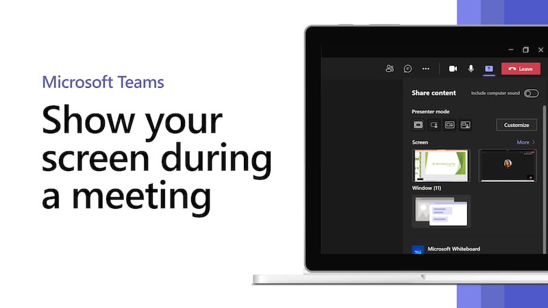 microsoft teams Bildschirmfreigabe