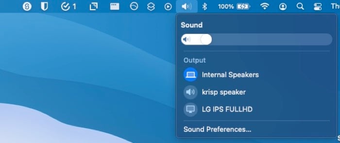 select correct output device