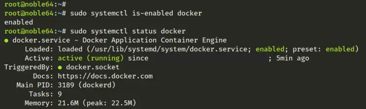 vérifier docker