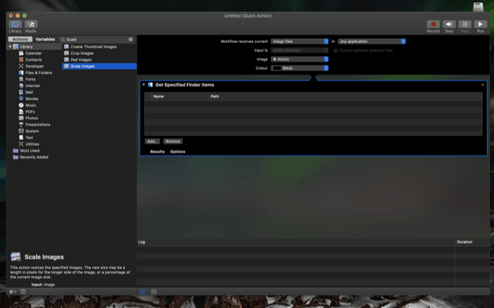 cómo automatizar el cambio de tamaño de imágenes en macos - servicio de automator 7