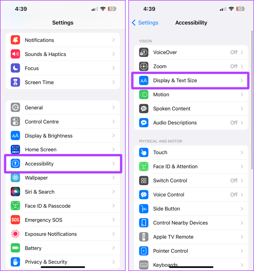 configurações de acessibilidade iphone