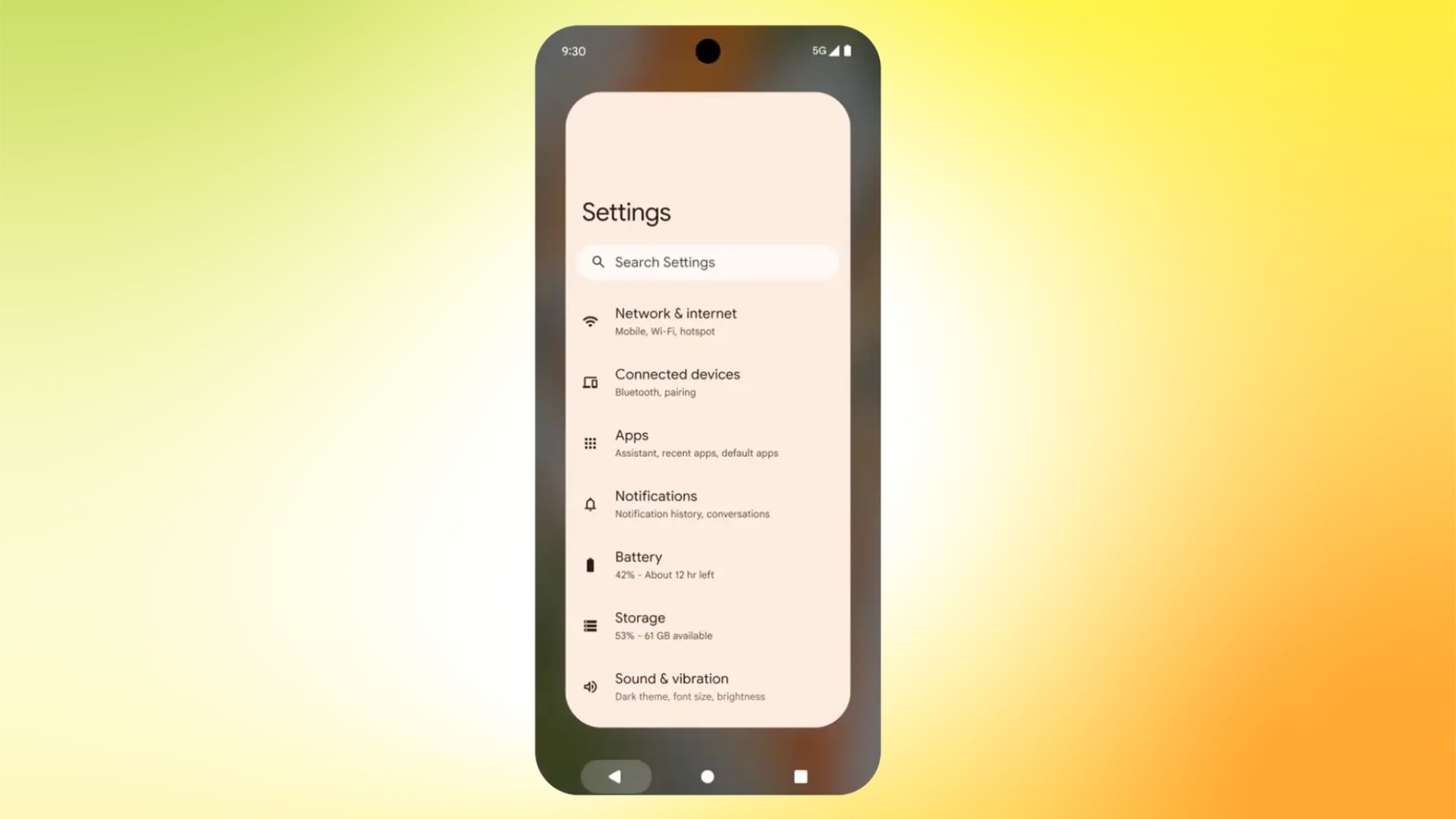 geste de retour android 16