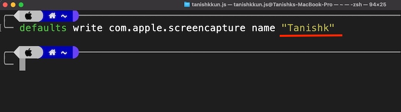 befehl zum Ändern des Namens von Screenshots