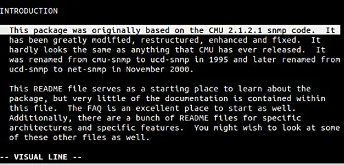 Выбор строки с VIM