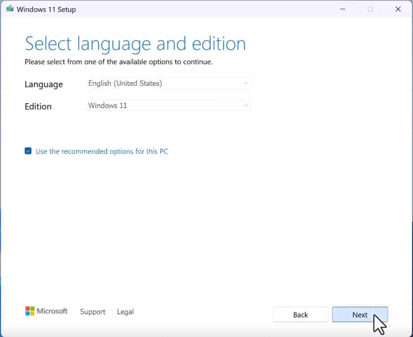 upgrade auf Windows 11