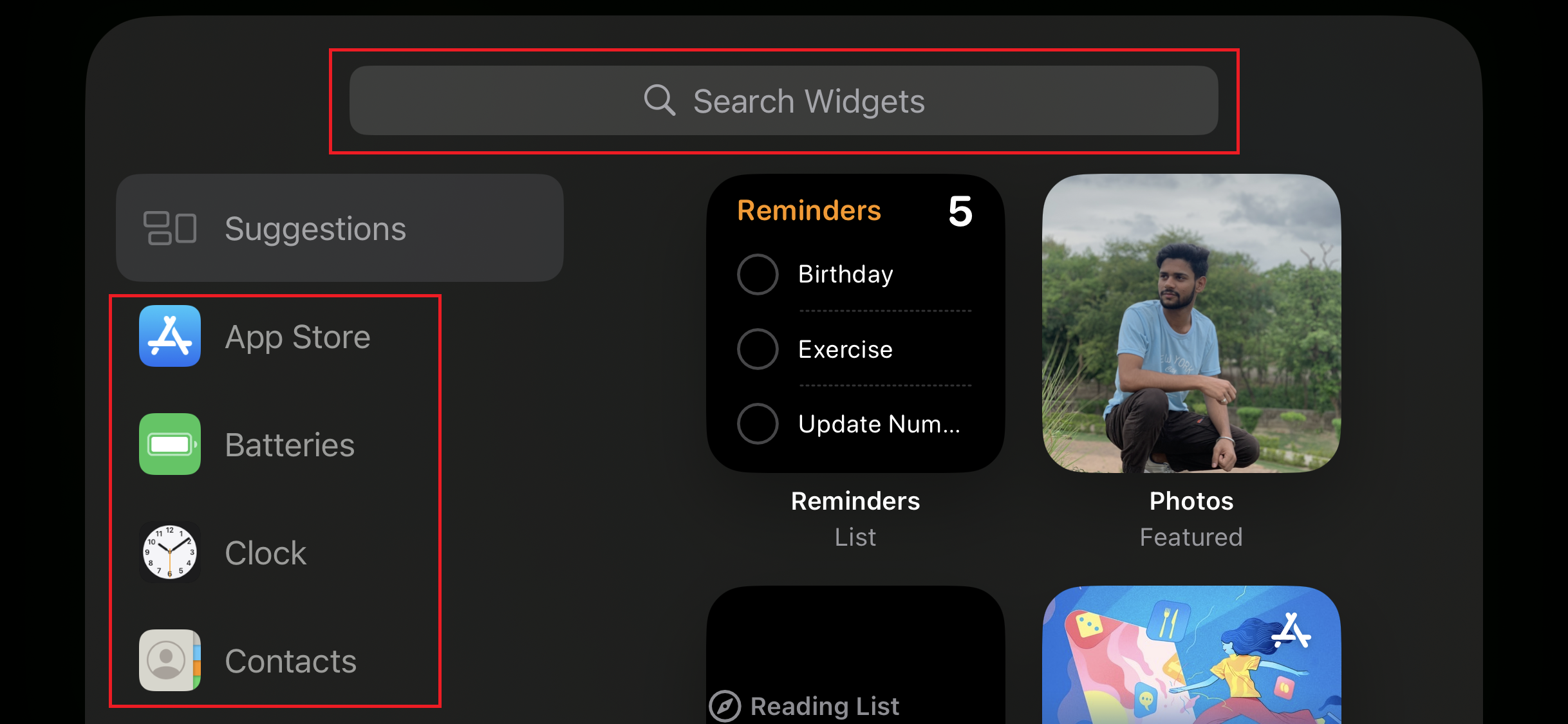 encontrar cualquier widget