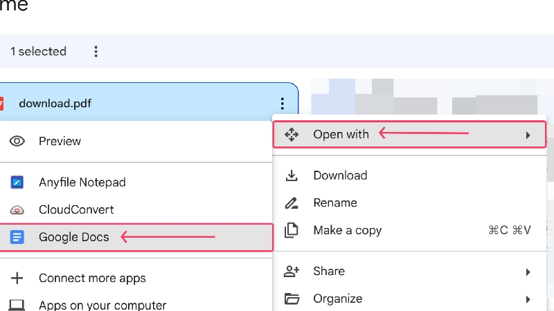 apri con google docs