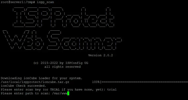Scansiona Linux per malware con ISPProtect