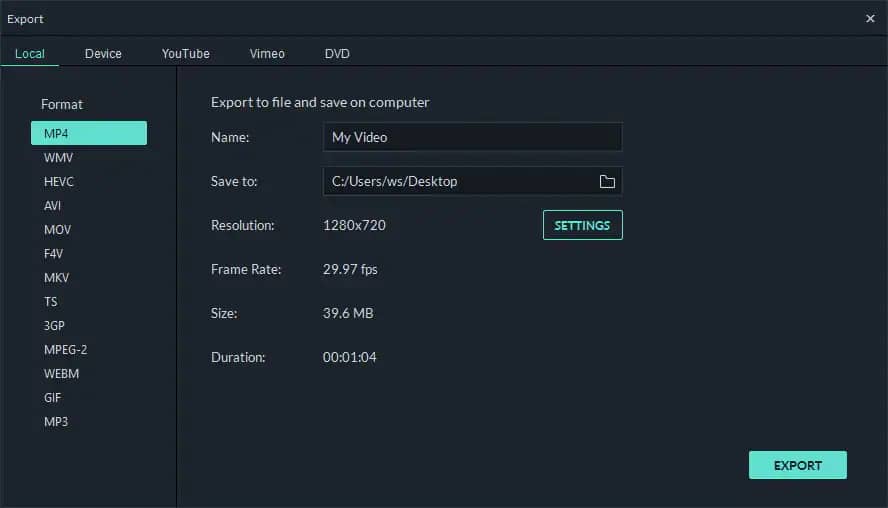 Exportar a YouTube desde Filmora