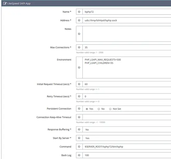Configuration du serveur PHP