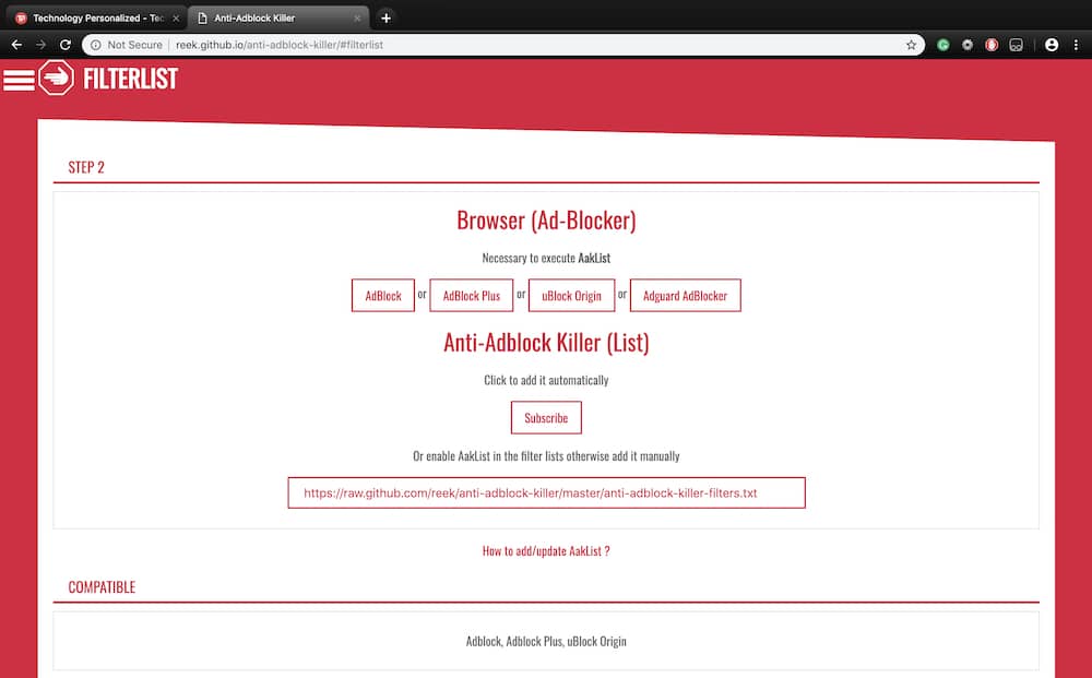 Wie man die AdBlock-Erkennung auf Websites effektiv umgeht - Filterliste