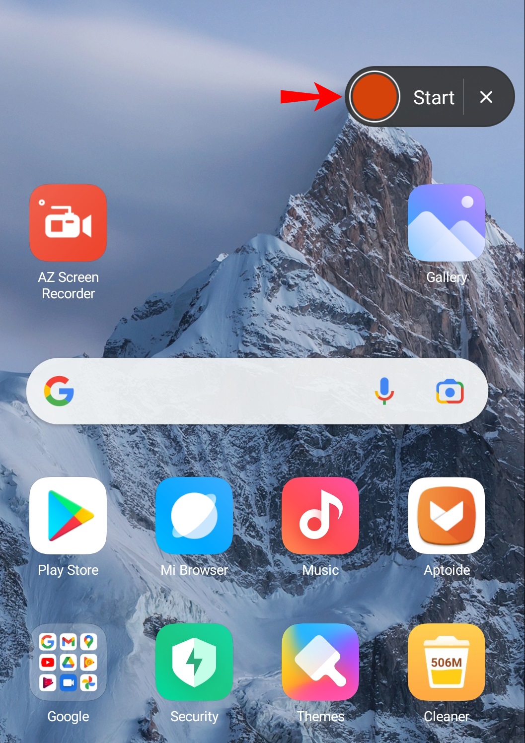 запись экрана android