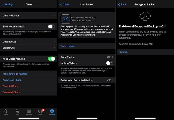 ativar backup e2ee no whatsapp