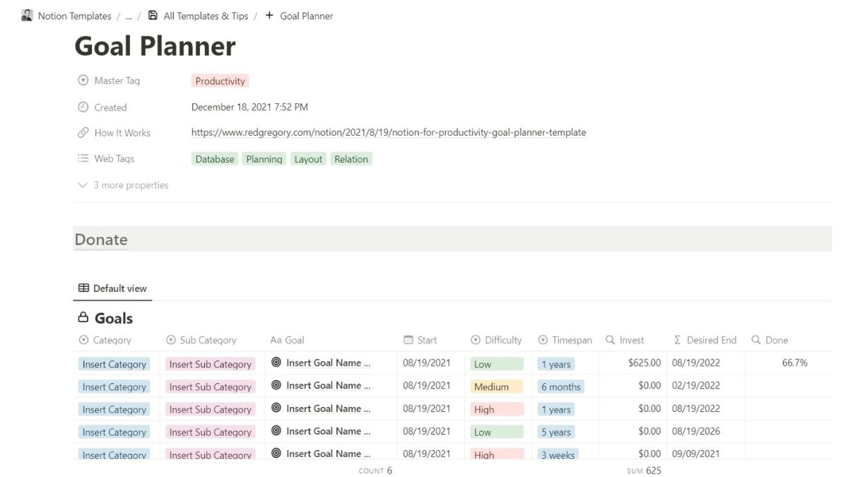 mejor plantilla gratuita de notion para productividad