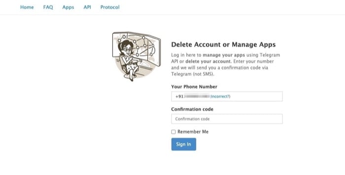 supprimer le compte telegram sur desktop