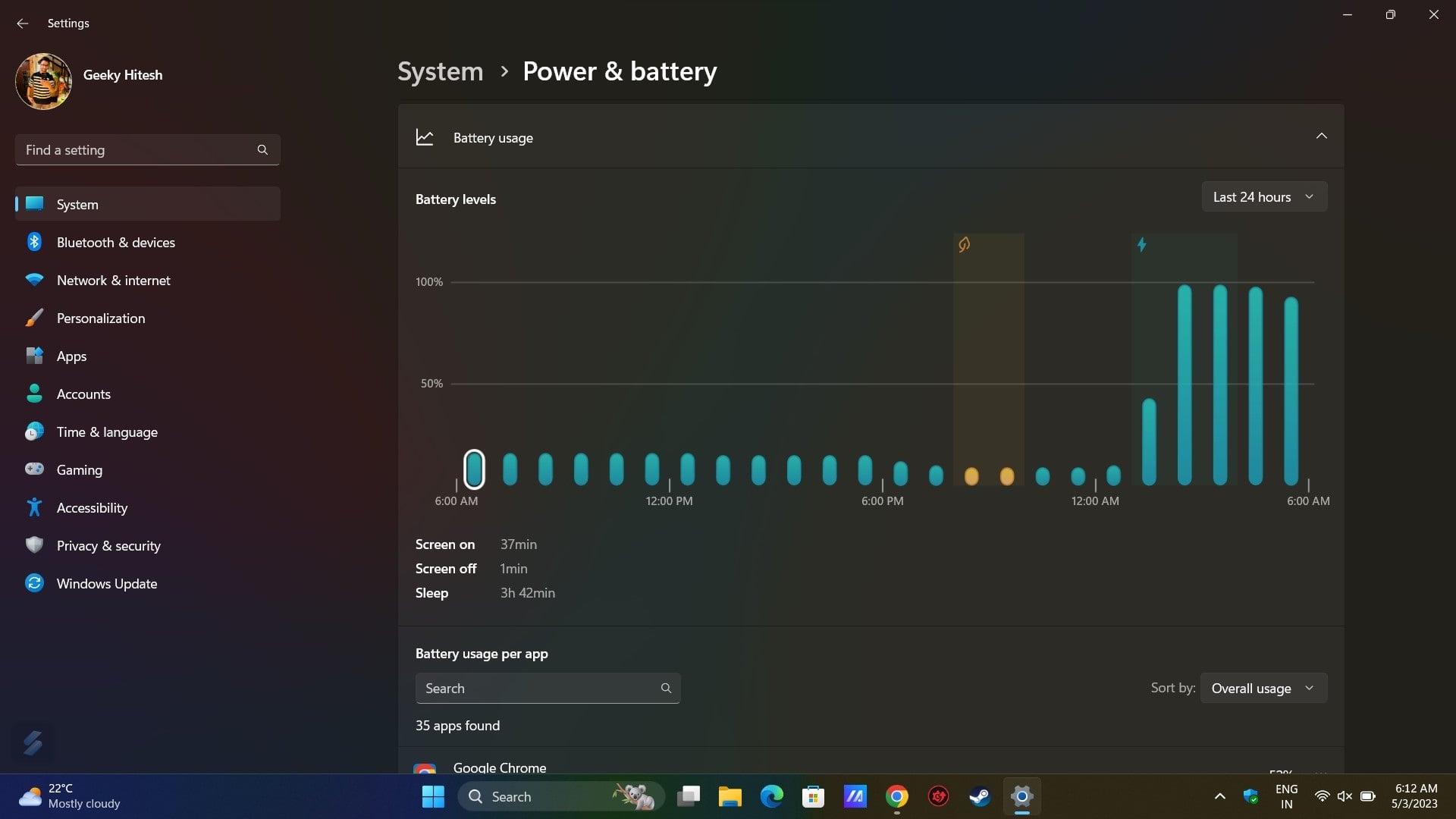 reseña asus vivobook s15 oled: estadísticas de batería 2