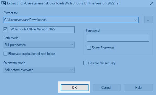 Extrair W3Schools Offline