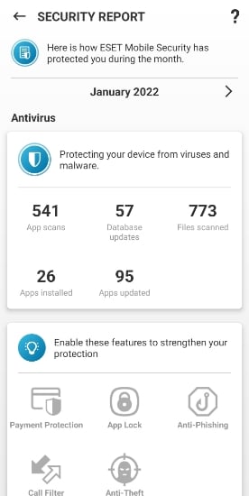 eset android scan