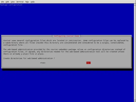 Installation de courier-base - invite debian