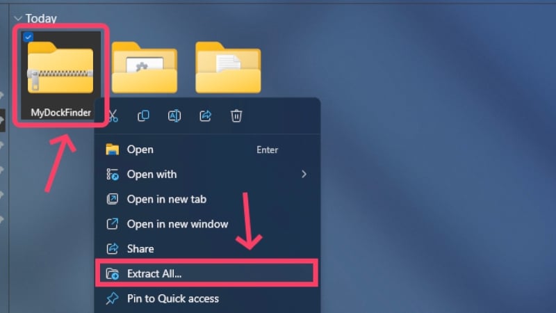 mydockfinder zipファイルを抽出