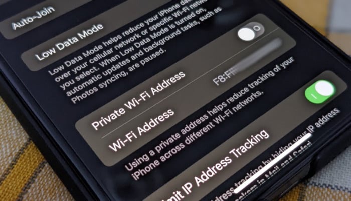 endereço wi-fi privado no iphone