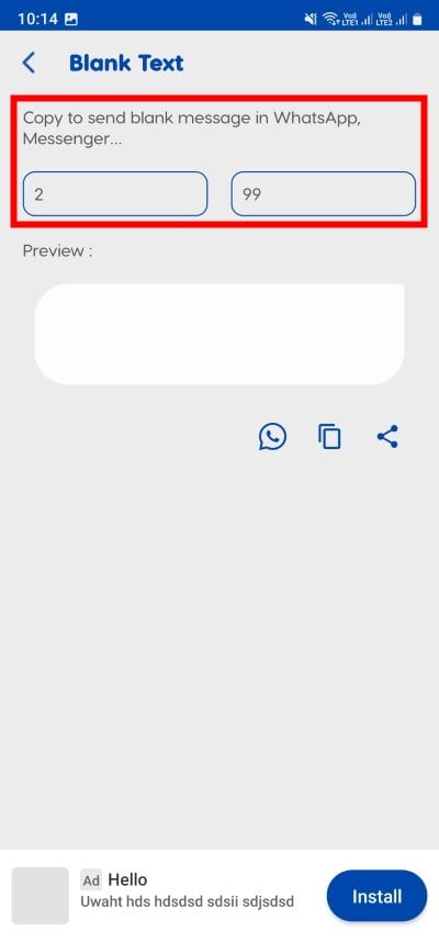 invia messaggi vuoti su whatsapp