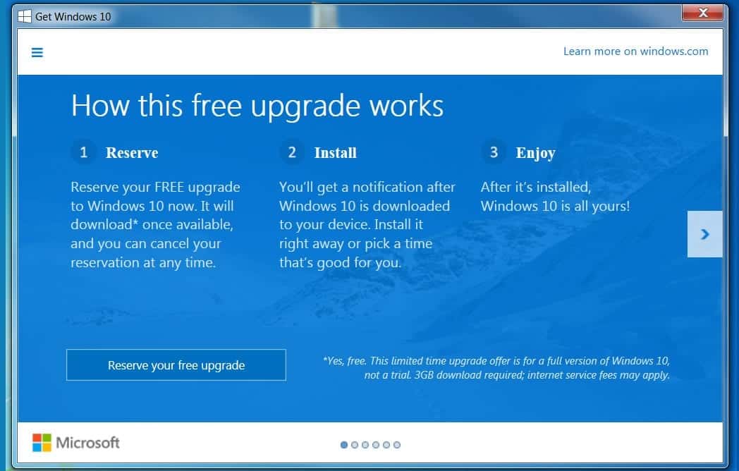 Пользователи Microsoft Windows 7 и 8 получают уведомления об обновлении до Windows 10