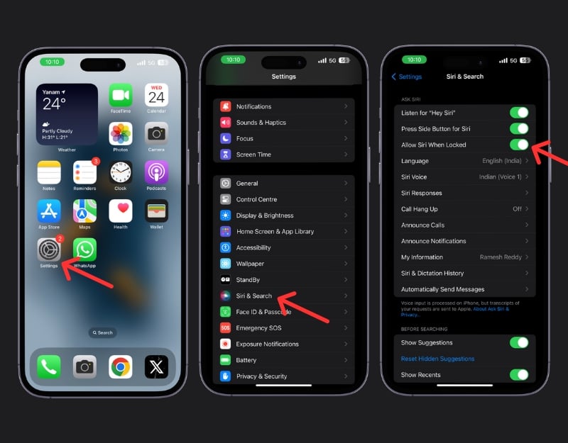 come abilitare siri su iphone