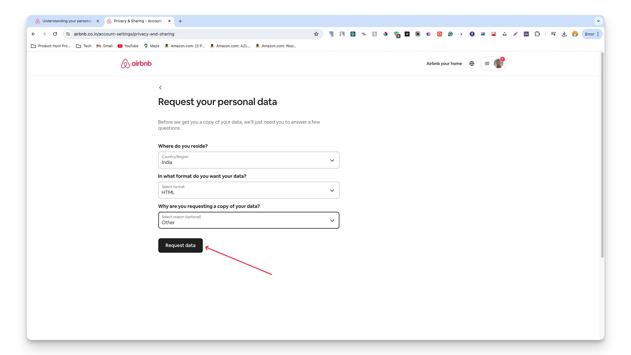 demande de données airbnb