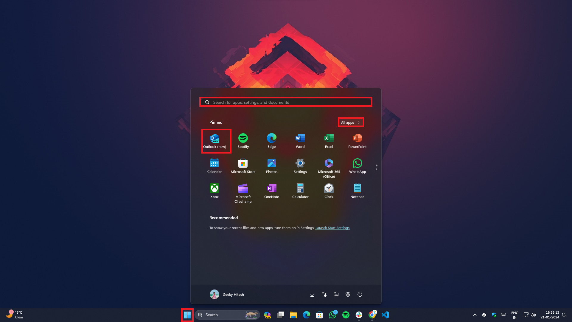 come annullare l'invio di email su outlook e gmail- apertura dell'app outlook su windows