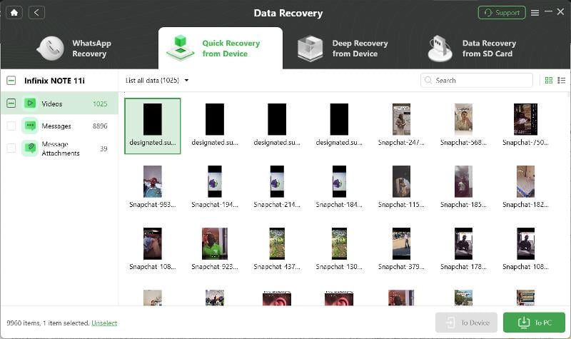recupero file droidkit
