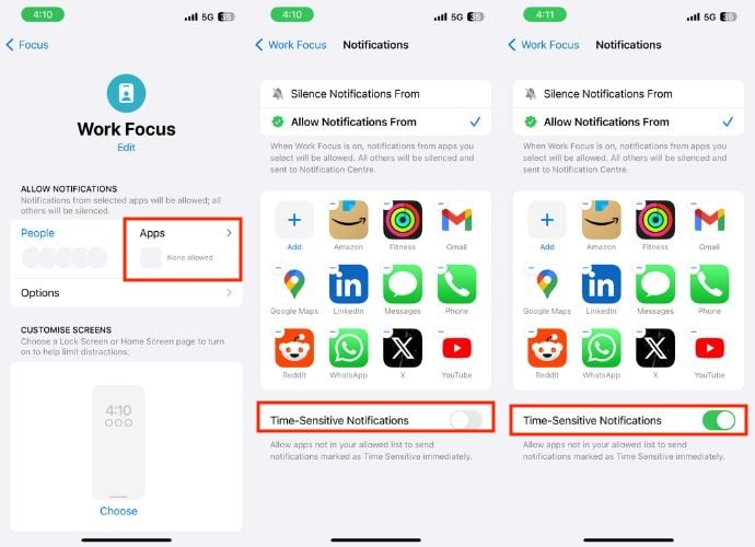 notifications sensibles au temps