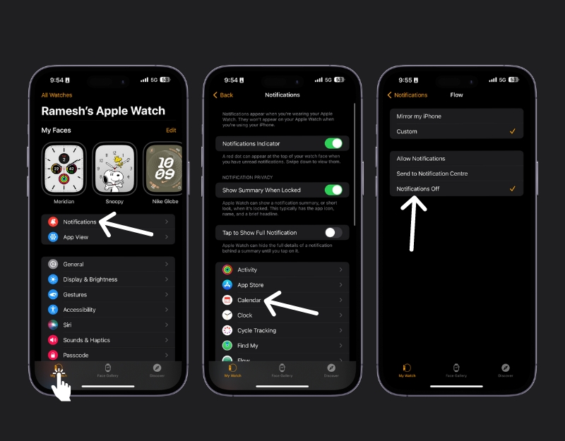 come disattivare le notifiche delle app su apple watch