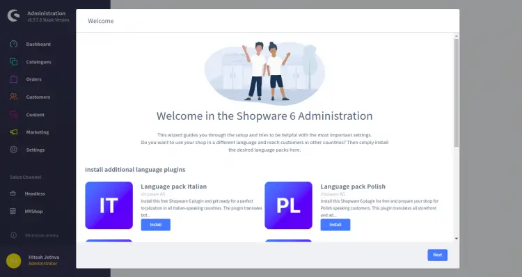 Painel do Shopware