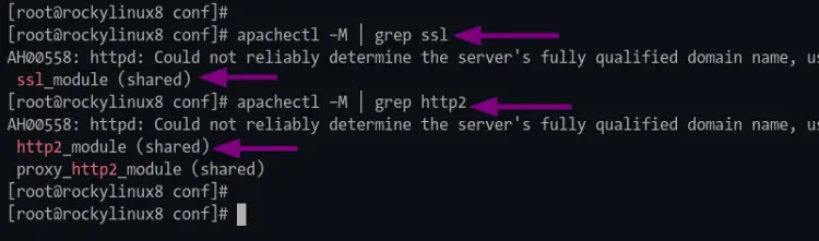 Habilitar Mod_ssl y mod_http2 Rocky Linux