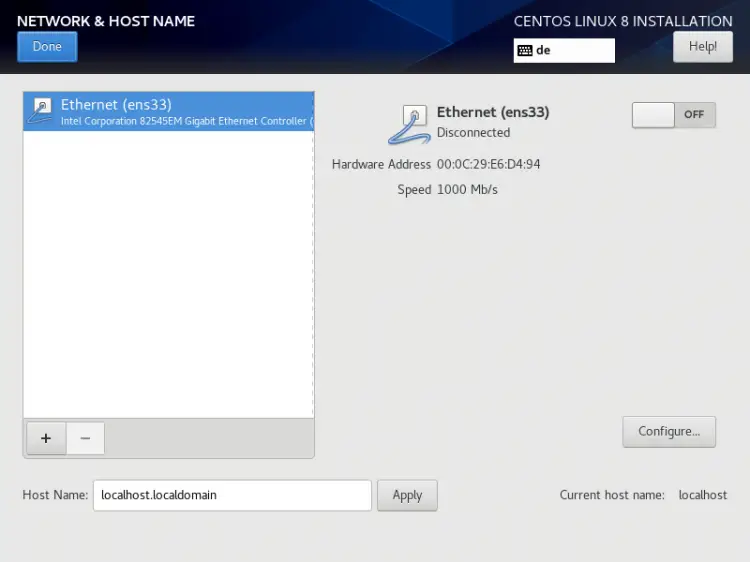 Definir o nome do host