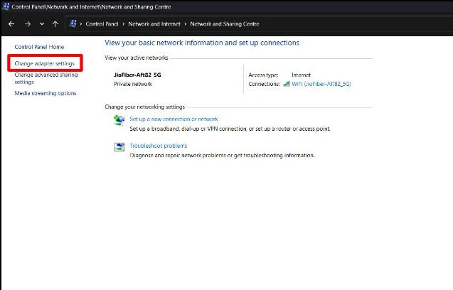 Netzwerk- und Adaptereinstellungen in Windows