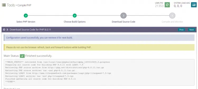 PHP per il server web OpenLiteSpeed