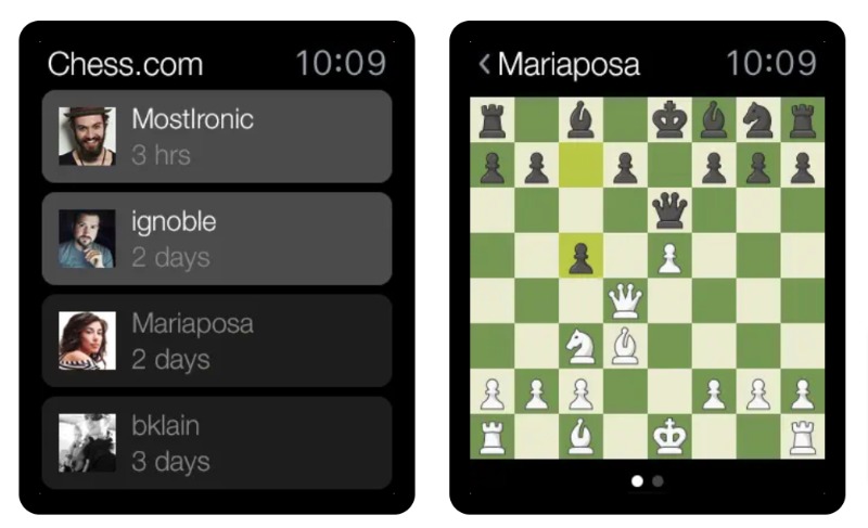 juego de ajedrez en apple watch
