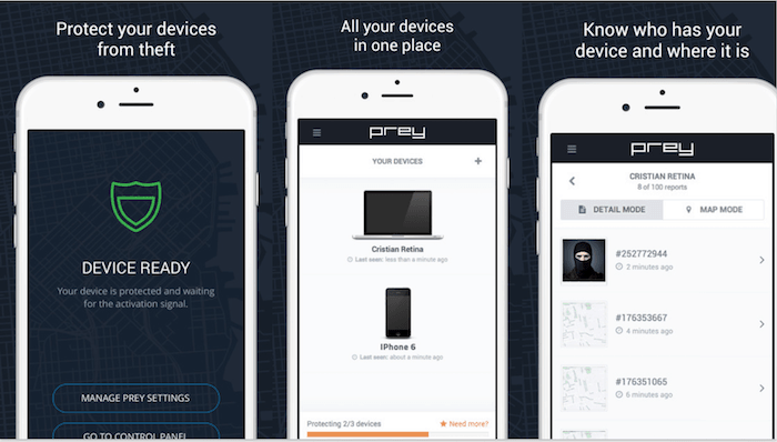 beste smartphone diebstahlschutz apps für iphone und android - prey diebstahl haupt