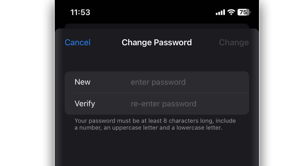 Cambia Password