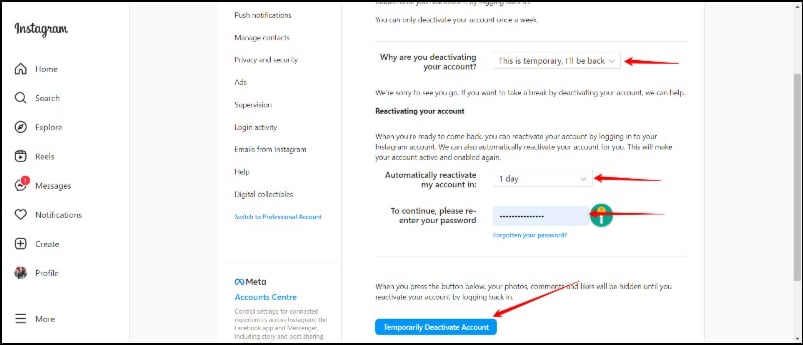 cómo eliminar la cuenta de instagram de forma permanente o temporal - instagram 3