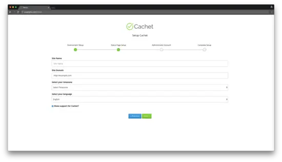 Impostazioni generali di Cachet