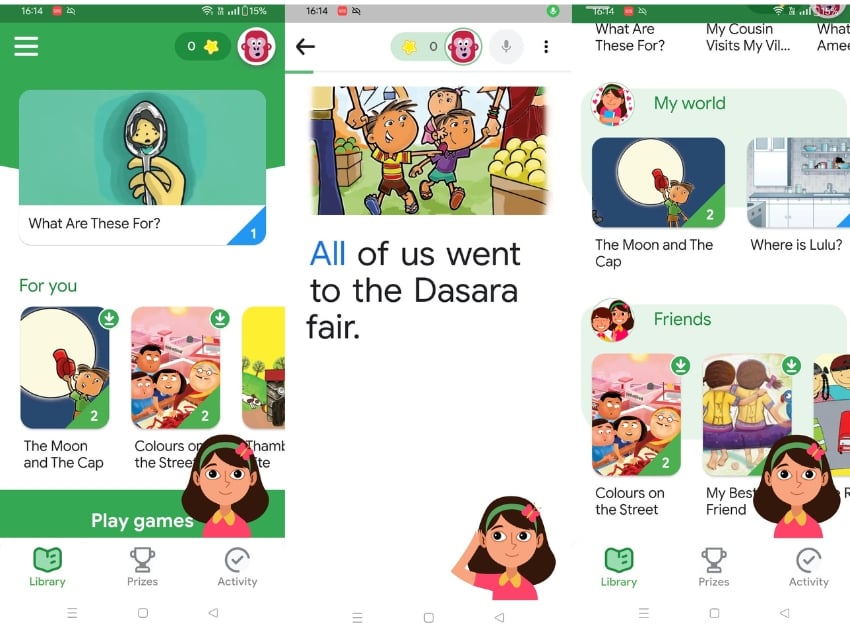 read along Sprachlern-App von Google