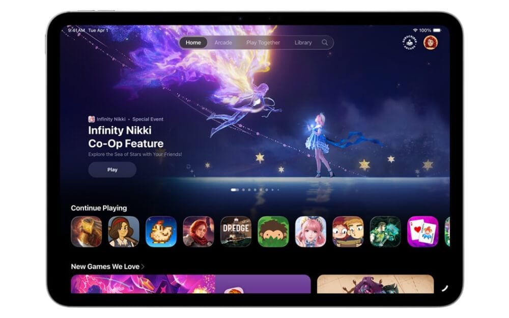 iPadOS 26의 새로운 게임 앱