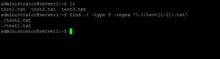 Linux find regex