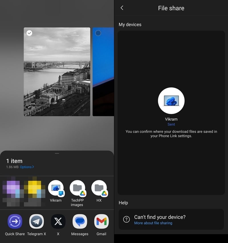 app phone link per condividere file da android a windows