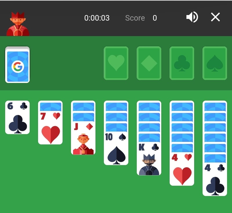 игра google солитер - бесплатная игра google