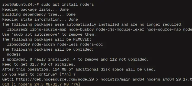 install nodejs