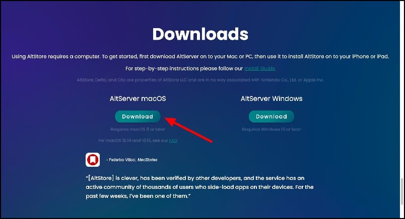 scarica altstore per mac